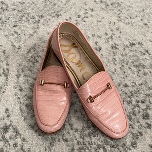 Sam Edelman Blush Croc-Embossed Loafers
